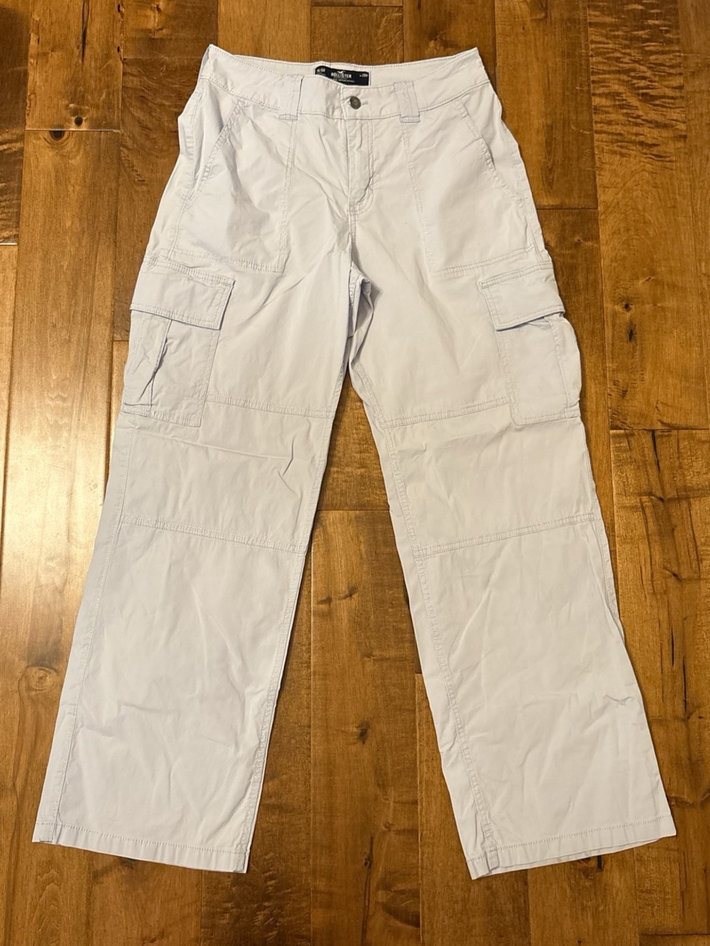 Hollister Light Gray High-Rise Baggy Pants